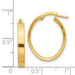 Load image into Gallery viewer, 14K Yellow Gold Oval Hoop Earrings  14mm length
