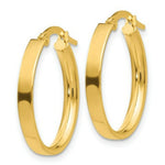 Load image into Gallery viewer, 14K Yellow Gold Oval Hoop Earrings  14mm length

