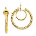 Load image into Gallery viewer, 14K Yellow Gold Twisted Non-pierced Hoop Earrings  2.25mm width
