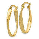 Load image into Gallery viewer, 14K Yellow Gold Oval Hoop Earrings  10mm length
