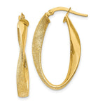 Load image into Gallery viewer, 14K Yellow Gold Oval Hoop Earrings  10mm length
