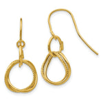 Load image into Gallery viewer, 14K Yellow Gold Small Twisted Circle Shepherd Hook Earrings
