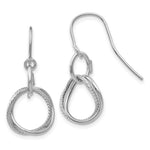 Load image into Gallery viewer, 14K White Gold Small Twisted Circle Shepherd Hook Earrings
