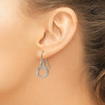 Load image into Gallery viewer, 14K White Gold Small Twisted Circle Shepherd Hook Earrings
