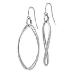 Load image into Gallery viewer, 14K White Gold Twist Dangle Shepherd Hook Earrings
