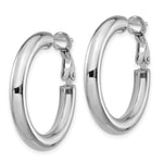 Load image into Gallery viewer, 14K White Gold 4x20mm Polished Round Omega Back Hoop Earrings
