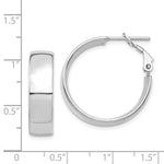 Load image into Gallery viewer, 14K White Gold High Polished 7mm Omega Back Hoop Earrings
