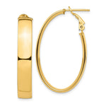 Load image into Gallery viewer, 14K Yellow Gold High Polished 7mm Omega Back Oval Hoop Earrings
