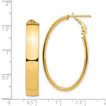 Load image into Gallery viewer, 14K Yellow Gold High Polished 7mm Omega Back Oval Hoop Earrings
