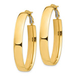 Load image into Gallery viewer, 14K Yellow Gold High Polished 7mm Omega Back Oval Hoop Earrings
