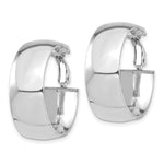 Load image into Gallery viewer, 14K White Gold High Polished 10mm Omega Back Hoop Earrings
