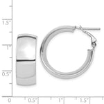 Load image into Gallery viewer, 14K White Gold High Polished 10mm Omega Back Hoop Earrings
