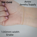 Load and play video in Gallery viewer, 18K Yellow Solid Gold Round Snake Necklace Chain

