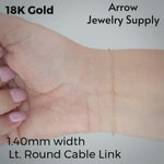 Load and play video in Gallery viewer, 18K Yellow Solid Gold Light Round Cable Links Necklace Chain
