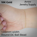 Load and play video in Gallery viewer, 18K Yellow Solid Gold Diamond Cut Round Ball Bead Necklace Chain
