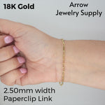 Load and play video in Gallery viewer, 18K Yellow Solid Gold Paperclip Cable Links Necklace Chain
