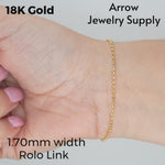 Load and play video in Gallery viewer, 18K Yellow Solid Gold Rolo Round Links Necklace Chain
