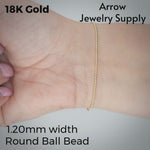 Load and play video in Gallery viewer, 18K Yellow Solid Gold Round Bead Necklace Chain
