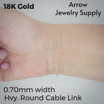 Load and play video in Gallery viewer, 18K Yellow Solid Gold Heavy Round Cable Link Necklace Chain
