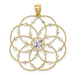 Load image into Gallery viewer, 14K Yellow Gold &amp; Rhodium Diamond-cut Spiral Circle Pendant

