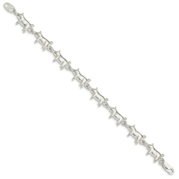 Sterling Silver Pig Hog Piggy Piglet Bracelet 7'' length