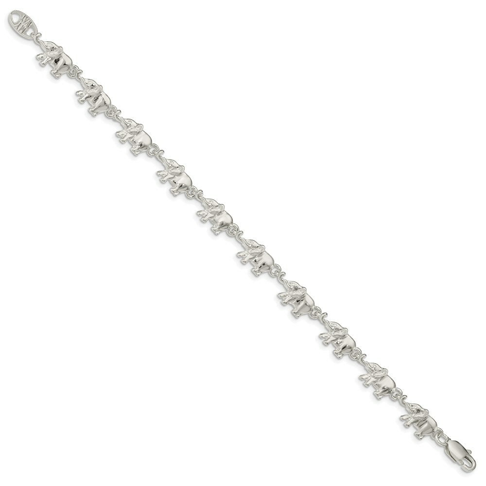 Sterling Silver Elephants Bracelet