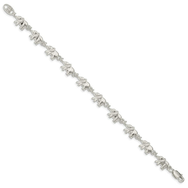 Sterling Silver Elephants Bracelet