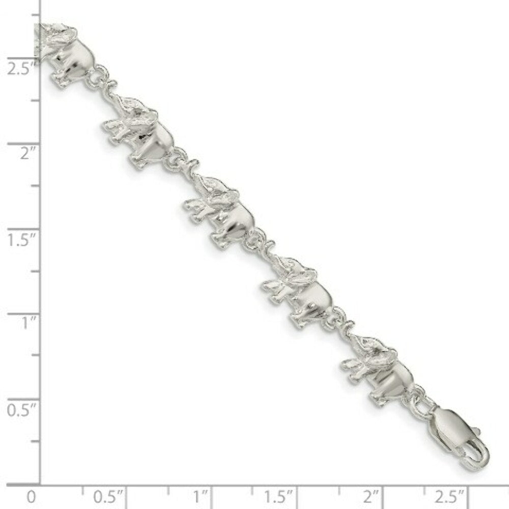 Sterling Silver Elephants Bracelet