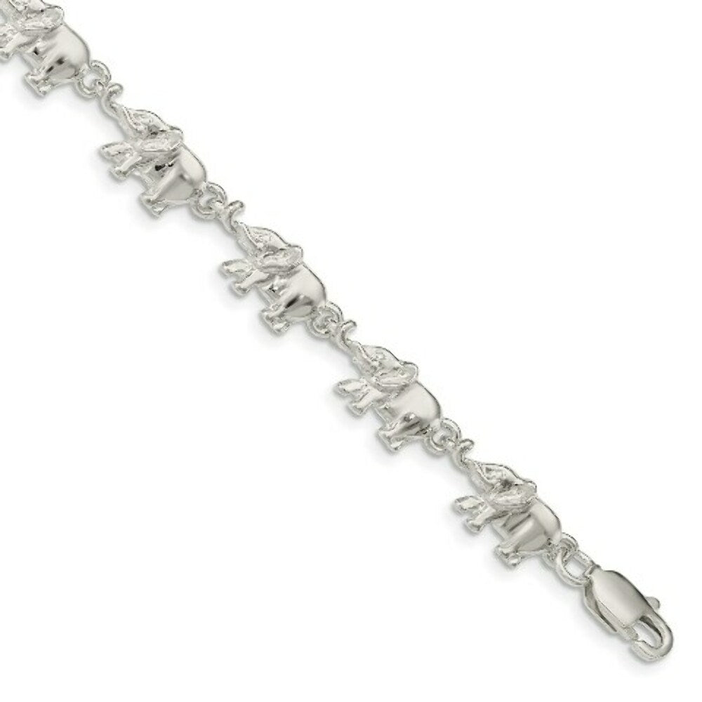 Sterling Silver Elephants Bracelet