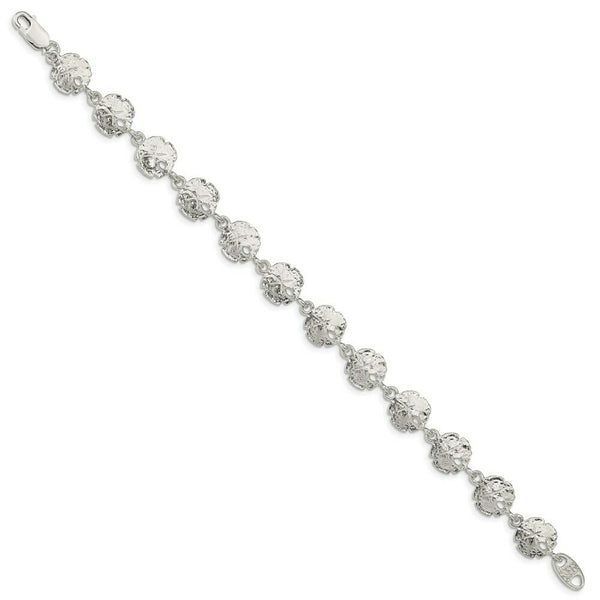 Sterling Silver Sand Dollars Bracelet 7'' length