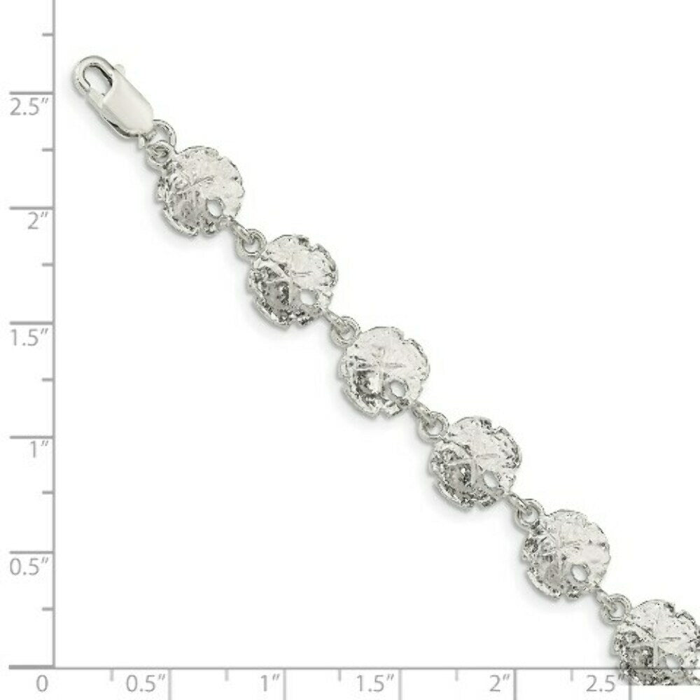 Sterling Silver Sand Dollars Bracelet 7'' length