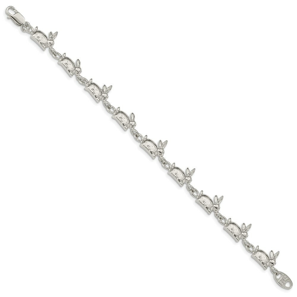 Sterling Silver Rabbits Bracelet 7'' length