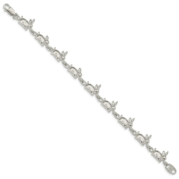 Sterling Silver Rabbits Bracelet 7'' length
