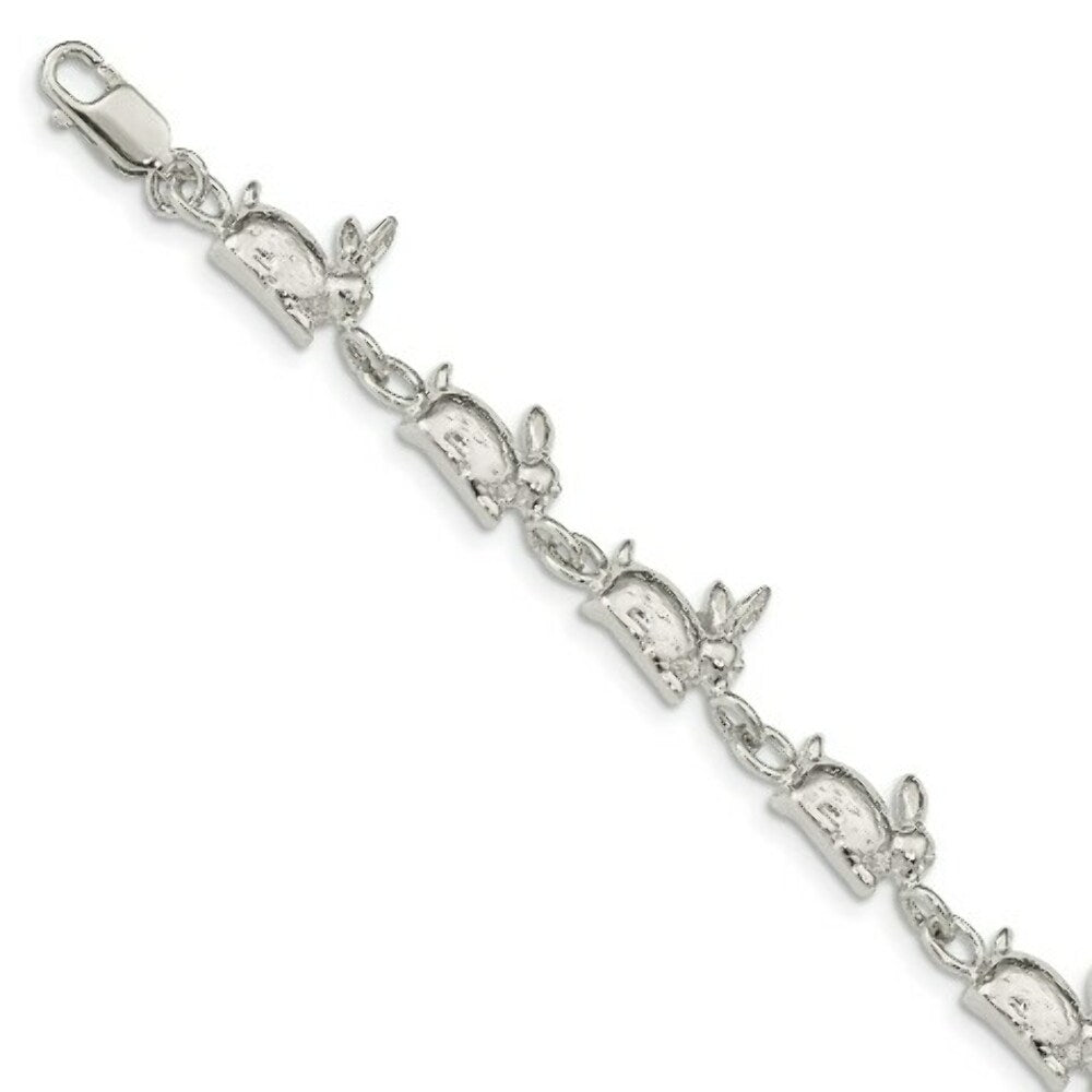 Sterling Silver Rabbits Bracelet 7'' length