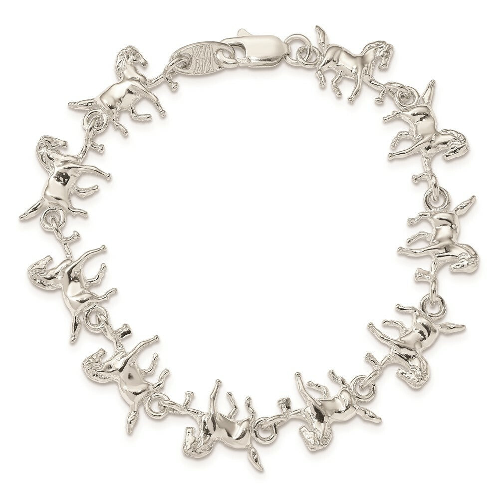 Sterling Silver Polished Paw Print Bracelet