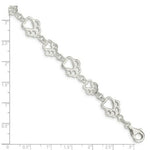 Load image into Gallery viewer, Sterling Silver Polished Paw Print Bracelet 7.5'' length
