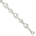 Load image into Gallery viewer, Sterling Silver Polished Paw Print Bracelet
