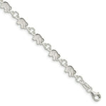 Load image into Gallery viewer, Sterling Silver Polished Elephant Bracelet 7.5'' length
