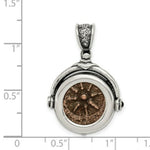 Load image into Gallery viewer, Sterling Silver &amp; Bronze Antiqued Widows Mite Coin Pendant
