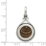 Load image into Gallery viewer, Sterling Silver &amp; Bronze Antiqued Widows Mite Coin Pendant
