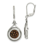 Load image into Gallery viewer, Sterling Silver &amp; Bronze Antiqued Widows Mite Coin Leverback Earrings
