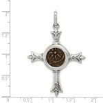 Load image into Gallery viewer, Sterling Silver Antiqued Widows Mite Coin Cross Pendant

