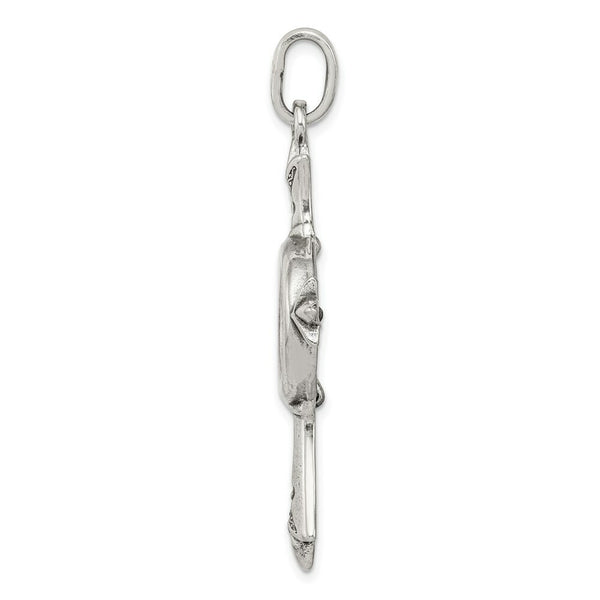 Sterling Silver Antiqued Widows Mite Coin Cross Pendant