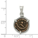 Load image into Gallery viewer, Sterling Silver Antiqued Widows Mite Coin Pendant
