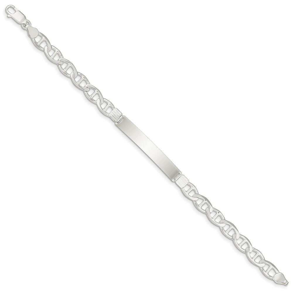 Sterling Silver Anchor ID Bracelet 8'' length