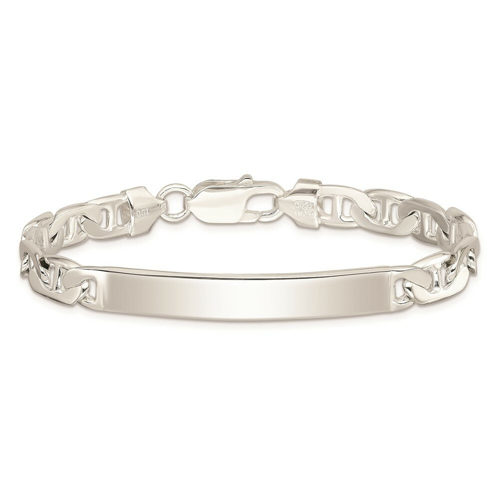 Sterling Silver Anchor ID Bracelet 8'' length