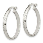 Load image into Gallery viewer, Sterling Silver Diamond-cut 4mm Bangle and 3mm Hoop Earring Set
