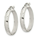 Load image into Gallery viewer, Sterling Silver Diamond-cut 6mm Bangle and 4mm Hoop Earring Set
