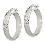 Load image into Gallery viewer, Sterling Silver Diamond-cut 7.5mm Bangle and 5mm Hoop Earring Set

