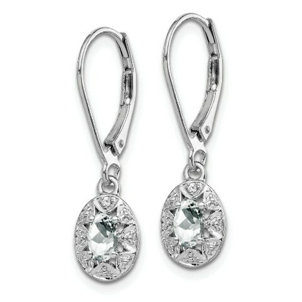 Sterling Silver Diamond and White Topaz Earrings